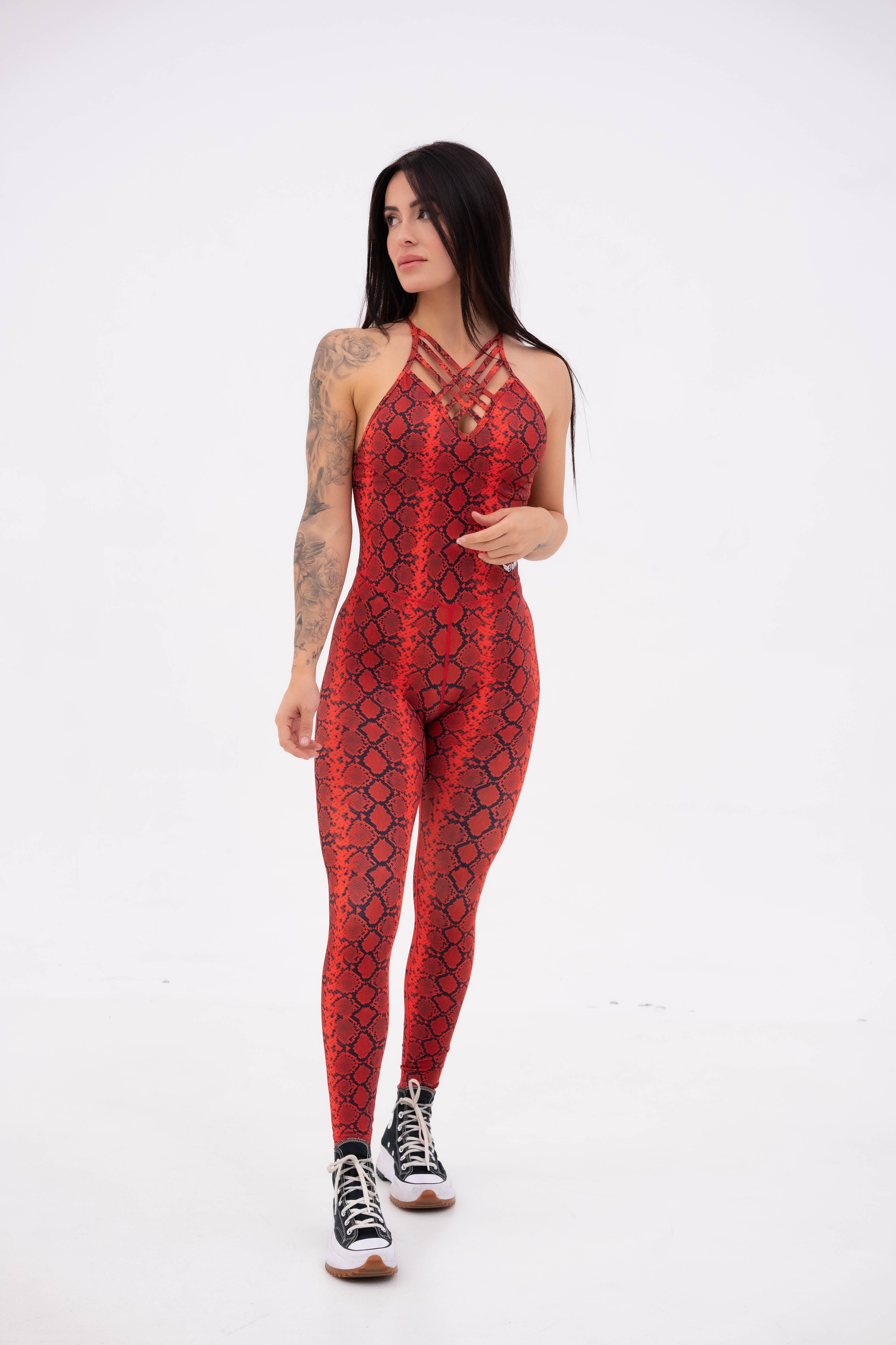 Mono Red Snake Jumpsuit X Marco & Sara